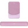 MOSISO Tappetino Mouse con Poggiapolsi&Tastiera Set Rettangolare Ergonomico | Tappetino Antiscivolo Base Casa/Ufficio Dolore Sollievo&Facile Digitare Mouse Pad&Rialzato Memoria Schiuma,Rosa Malva