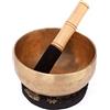 BODHI Campana tibetana M ca. 15 cm, con base vino rosso & Feltro Martelletto