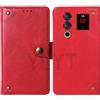 HsinchuTien TPU Rosso Flip con Silicone Chiusura Magnetica in Pelle Portafoglio Caso Custodia Case Cover Pouch per DOOGEE Blade 20 Ultra 6.6 inch