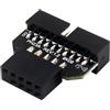WLGQ Adattatore USB 2.0 9PIN femmina a 19PIN maschio, nero, convertitore per intestazione della scheda madre