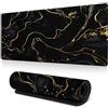 GUSXPPD Tappetino per Mouse da Gaming Grande, 80x30 cm Tappetino per Mouse XXL Antiscivolo per Computer da Gioco con Bordi Rifiniti per Ufficio e Casa (Nero-Oro, 90x40cm)
