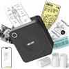 Nelko PM230 Bluetooth Stampante Portatile, Con 3 Rotoli di Carta, Nero | Stampante per Etichette Autoadesive Senza Inchiostro, Compatibile con iOS e Android, Ideale per Stampare Foto e Promemoria