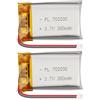Uxney 3,7 V 3000 mAh Batteria LiPo ricaricabile, batteria al litio-polimero 702030 con protezione PCM, connettore Micro-JST 1,25 mm a 2 pin per ESP32, Arduino, NodeMCU, drone RC (confezione da 2)