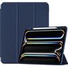 ProCase Cover iPad Pro 13 Pollici M5/M4 2025/24 Con vano porta-Apple Pencil | Custodia iPad Pro 13, Ultra Sottile Leggero Cover con Auto Svegliati/Sonno -Blu navy