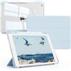 KTGGHG - Custodia trasparente per iPad 9ª/8ª/7ª generazione da 10,2 pollici (2021/2020/2019) con porta-Apple Pencil, funzione di sospensione/riattivazione automatica, sottile e portatile, Azzurro
