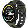 MELEJIA 22mm Cinturino in Silicone Compatibile con Suunto Vertical 2/Vertical/Race 2/Ocean/9 Peak Pro/9 Peak, 22mm Ricambio Cinturino, Regolabile Sportiva Cinturini-Verde Militare + Nero