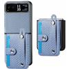 TingYR TINGTR Cover per Motorola RAZR 40 Custodia, Combinazione PC e Pelle, con Porta Cinturino da Polso + Porta Carte, Case Cover per Motorola RAZR 40.Blue