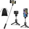 Eono Bastone Selfie Stick, 4 in 1 Mini Treppiede di Riempimento Estensibile con Telecomando Wireless Rimovibile Compatibile con 4.7-6.7 Pollici Smartphone Gopro Camera