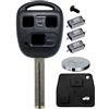mt key Telecomando radio per chiave auto, 1 custodia a 3 tasti TOY48 + 1 tastiera, 3 micropulsanti + 1 batteria CR2016 per Toyota