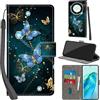 PHINIENLAND Cover per Honor X9A 5G / Magic5 Lite custodia portafoglio Farfalla | 3 scomparti carte, 1 tasca banconote, Chiusura magnetica, Supporto, Pelle PU flip cover per Honor Magic5 Lite