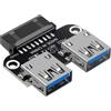 WLGQ Adattatore a doppia porta USB 3.0 - 19/20 PIN a doppia USB 3.0 femmina Header per espansione scheda madre PC (B)