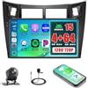Roinvou 4G+64G Android 15 Schermo Autoradio per Toyota Yaris 2008-2011 CarPlay Android Auto, 9 Pollici Incell Touchscreen Stereo Auto GPS Bluetooth EQ WIFI RDS FM SWC Telecamera