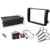 Audioproject A132-2-DIN 1-DIN Set di montaggio compatibile per VW Skoda Seat - Mascherina radio vano portaoggetti, adattatore radio Quadlock ISO radio 2 adattatori antenna Fakra sblocco