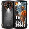 LAGENIO Panther 2 Pro Smartphone Rugged Ultra-Sottile, Android 16, 24GB RAM + 256GB ROM/1TB TF, 6.7 HD+120Hz Telefono Indistruttibile, Octa-Core, 5150mAh, 50MP, Dual SIM 4G/OTG/GPS/NFC