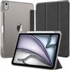 EspZanthic Custodia per iPad Air 11 M4/M3/M2/iPad Air 5th/4th 11 Nero | Portapenne Cover Sottile Trasparente Opaco Back Touch ID Supporto Auto Wake/Sleep Leggero Antiurto Multi Angolo Stand