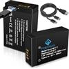 POEOSAS 2 batterie di ricambio LP-E17 da 1450 mAh con porta di ricarica USB di tipo C per Canon EOS M3, M5, M6, Rebel SL2, T6i, T6s, T7i, EOS 200D 250D 750D, 760D, 800D, 8000D, KISS X8i, RP Cameras
