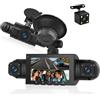 GOHHDL 4 Canali Dash Cam, Anteriore+Posteriore+Interno Sinistro+Destro, Dash cam 1080P con Visione Notturna a Infrarossi, Registrazione in Loop, Sensore G e Assistenza al parcheggio