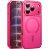 Qasyfanc Magnetica Cover per iPhone 18 Pro Max,Rosa | Compatibile con MagSafe,con 1 Pezzi Vetro Temperato Pellicola, Cover Clear Slim Fit Antiurto Militare Antigiallo