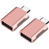 Eono Adattatore da USB C a USB, 2 Pezzi Adattatore USB Type C, Adattatore OTG Conversione da Thunderbolt 3 a USB Femmina Compatibile con MacBook Pro/Air, iPad Pro, Galaxy, Oro Rosa