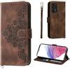 Auslbin Fiore Cover Galaxy A53 5G (2022) 6.5, Custodia Protettiva in pelle PU Stile Vintage per Samsung Galaxy A53 5G (2022), Marrone
