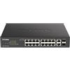 D-Link Switch Smart Managed Gigabit PoE D-Link DGS-1100-18PV2, Switch di Rete Layer 2 a 18 Porte, 16 Porte PoE+, Budget PoE 130W, VLAN, QoS, Surveillance VLAN, Montaggio Rack