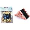 PARENCE - Set di 20 pennelli per ombretto, usa e getta, strumenti per il trucco, double face, spugna con punta, per applicazione di trucco, 20 pennelli, colore: nero/beige)