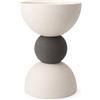 DRW Tavolino dal design moderno, realizzato in PLA grigio e bianco, 25 x 25 x 39,4 cm
