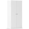 Rauch Möbel - Armadio a 2 ante in legno con serratura, 54 x 91 x 197 cm, colore: Bianco alpino
