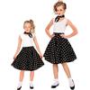 W WIDMANN MILANO Party Fashion - Costume da bambino anni '50, gonna con sciarpa, rockabilly, rock 'n' roll, ballerina, costumi in maschera
