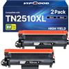 VIPGOOD TN2510XL TN2510 Toner MFC L2827DW MFC L2800DW HL-L2400DWE (2 Nero) | Compatibili per MFC L2827DW MFC L2800DW HL-L2400DWE MFC L2835DW HL-L2445DW MFC L2860DWE DCP L2620DW DCP L2660DW HL-L2400DWE