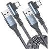 AviBrex Cavo USB C 3.1A [2 pezzi 1M + 2M] ricarica rapida, cavo di ricarica ad angolo di 90 gradi i Phone 15 Pro Max Plus Type C per Samsung Galaxy S24 S23 S22 S21 S20 Plus/Ultra/FE, Note20, A72 A71 A52 A51