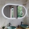 DEGHI Specchio da bagno led 70x140 cm luce fredda perimetrale con antiappannante e ingranditore - Stefs