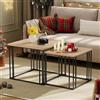 YITAHOME Set di 2 tavolini da salotto in legno, moderni tavolini da cocktail con struttura in metallo, per soggiorno, sala da pranzo, cucina, legno