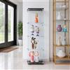 BLSYHDH Vetrina in Vetro 164 cm, Armadio per Collezione Con 1 Anta 4 Ripiani Trasparente, Mobile Soggiorno Bar (4 Piani 1 Porta, Nero)