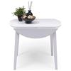 Homely - Tavolo rotondo allungabile da pranzo o da cucina DALLAS, legno laccato e MDF bianco, meccanismo allungabile manuale a tre posizioni, 90x17,5/55/17,5x75 cm, diametro 90 cm