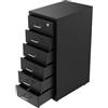 Zoobotanica Cassettiera con 6 cassetti, armadietto mobile in metallo, armadietto portadocumenti con serratura con chiave, per casa e ufficio, 28 x 41 x 69 cm (nero)