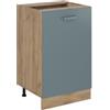 Vicco Mobiletto base cucina R-Line, Grigio-blu/Rovere dorato 50 cm | 1 Anta · Senza piano di lavoro · Piedini regolabili in altezza · 1 Ripiano · ✓ Liberamente combinabile