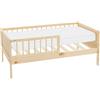 ML DESIGN modern living ML-Design Letto con Materasso per Bambini e Bambine 70x140 cm Naturale Lettino Singolo in Legno Massiccio con Rete a Doghe e Protezione Anticaduta Letto per Giovani in Legno di Pino