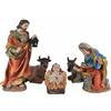 PERAGA GARDEN NATIVITA' 5PZ 20CM IN RESINA DECORAZIONI PRESEPE NATALE ADDOBBI FESTE