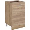 Vicco Mobiletto base cucina R-Line, Sonoma/Rovere dorato 50 cm | 1 Anta · Senza piano di lavoro · Piedini regolabili in altezza · 1 Ripiano · ✓ Liberamente combinabile