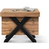 PAZZO DESIGN, Tavolo Consolle Allungabile Pina con porta prolunghe e gambe nere a X, Fino A 16 Posti, Cucina, Salvaspazio, Made in Italy, Da 45 A 402 Cm - id_2373