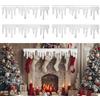 Junhui 4 Pezzi Coperta di Neve Finta di Natale, 120 x 36 cm Ghiaccioli Artificiali, Neve Artificiale per Le Decorazioni di Natale