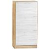 INTRECCI Scarpiera in Rovere 3 Ante - Design Salvaspazio Profondità 24cm - Mobile Porta Scarpe in Legno, Capacità 18 Paia - Facile da Montare, Ideale per Ingresso e Corridoio - Colore: Natural/Bianco