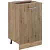Vicco Mobiletto base cucina R-Line, Rovere artigianale/Rovere dorato 50 cm | 1 Anta · Senza piano di lavoro · Piedini regolabili in altezza · 1 Ripiano · ✓ Liberamente combinabile