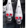 sacemontic 2 Decorazioni da Appendere per Halloween, Scheletri Spaventosi da Esterno con 2 Ragni, Occhi Rossi illuminati, Casa Stregata, Scheletro Fantasma, Decorazioni per Alberi da Giardino all'Esterno