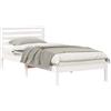 vidaXL Struttura del letto Bianco 90 x 210 cm Pino massello