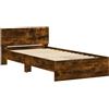 vidaXL Giroletto con Testiera Rovere Fumo 100x200 cm Legno Multistrato