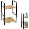 moorg Comodino Industriale in Legno e Metallo, Tavolino Basso da Salotto a 2 Ripiani, Mobiletto Bagno Salvaspazio, Stile Moderno, Piccolo, 29x24x48cm