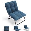 YITAHOME Poltrona pieghevole per soggiorno, con manico e morbida imbottitura, portatile fino a 150 kg, salvaspazio, senza montaggio, per casa/ufficio, blu, 73 x 59 x 70 cm