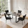 JIEXI Set tavolo e sedie da pranzo estensibili (5 pezzi) con piano in MDF e 4 sedie in velluto nero da 130 a 170 cm, gambe in metallo, adatto per cucine e sale da pranzo